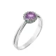 Capri Wonder of the Bermudas Ametiszt és Gyémánt 14kt  0.48ct Eljegyzési gyűrű