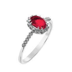   Capri Grotta Rossa Rubin és Gyémánt 14kt  0.67ct Eljegyzési gyűrű