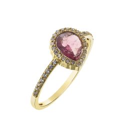 Capri Corallo Turmalin 14kt  0.53ct gyűrű