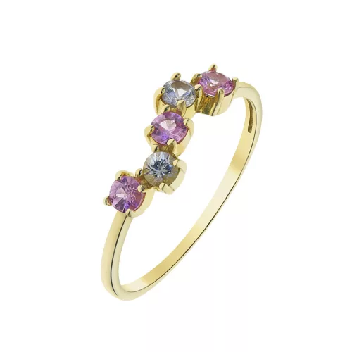 Capri Colors of Tenerife Pink és Fehér Zafír  14kt  0.22ct gyűrű
