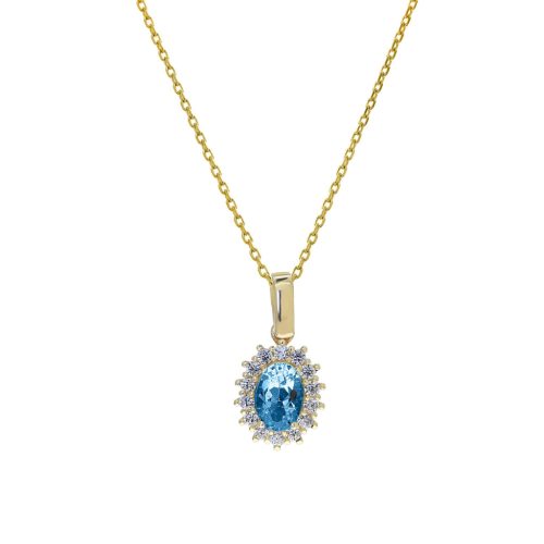 Capri Venezia Dream London Blue Topáz  14kt  1.28ct nyaklánc és medál