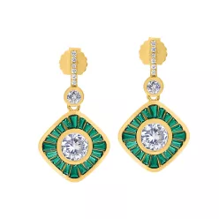  Capri Grotta Verde Topáz 14kt Aranyozott 925 Ezüst 1.92ct Fülbevaló