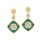 Capri Grotta Verde Topáz 14kt Aranyozott 925 Ezüst 1.92ct Fülbevaló