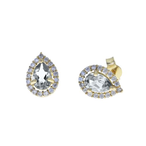Capri Raindrop Fehér Topáz 14kt  0.84ct Fülbevaló