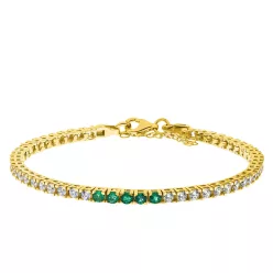   Capri Wonder of Delhi Smaragd 14K aranyozott 925 Ezüst  0.42ct Tennis Karkötő