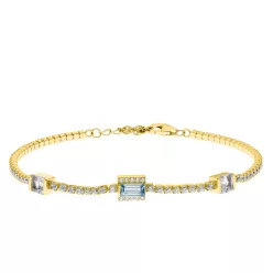   Capri Oslo Topáz 14k aranyozott  925 Ezüst  0.8 ct Tennis Karkötő