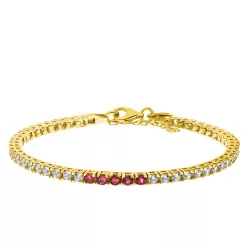   Capri Wonder of Delhi Rubin 14K aranyozott 925 Ezüst  0.65ct Tennis Karkötő