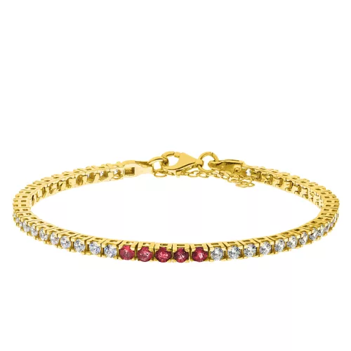 Capri Wonder of Delhi Rubin 14K aranyozott 925 Ezüst  0.65ct Tennis Karkötő