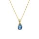 Capri Simple Oval London Blue Topáz 14kt  0.53 ct nyaklánc és medál