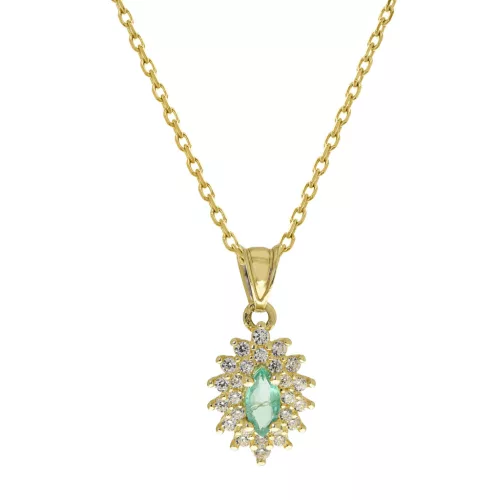 Capri Stars of Dallas  Smaragd 14kt  0.17ct nyaklánc és medál