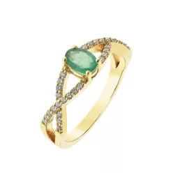   Capri The Arabic dream Smaragd és Gyémánt 14kt  0.44ct Eljegyzési gyűrű