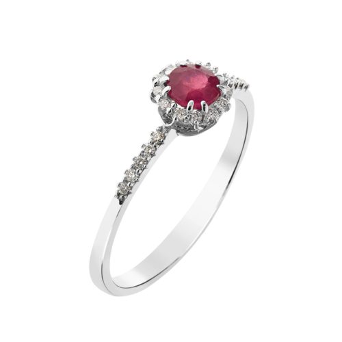 Capri Red Carpet Rubin és Gyémánt 14kt  0.30ct Eljegyzési gyűrű
