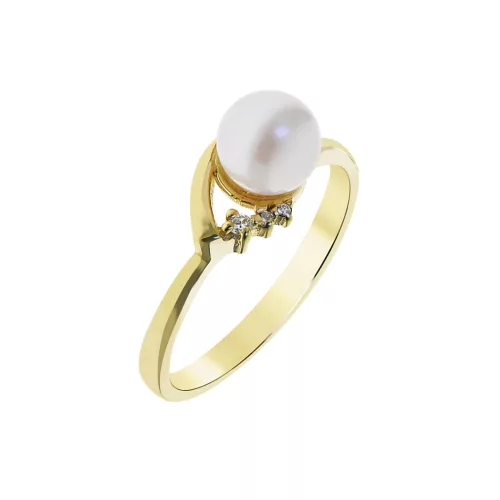 Capri Tahiti Dream Igazgyöngy és gyémánt 14kt  0.025 ct gyűrű